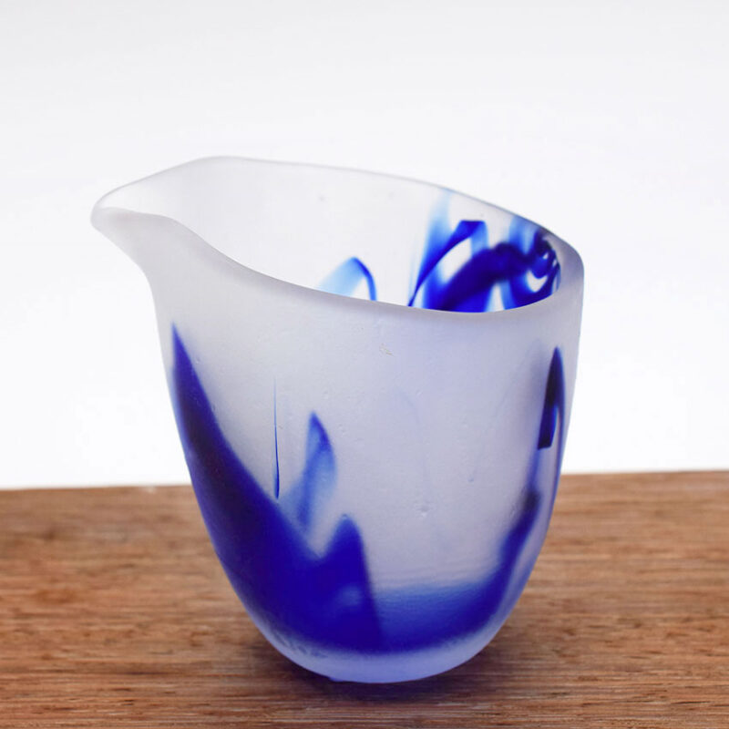 Glass Jug in Ultramarine Swirl