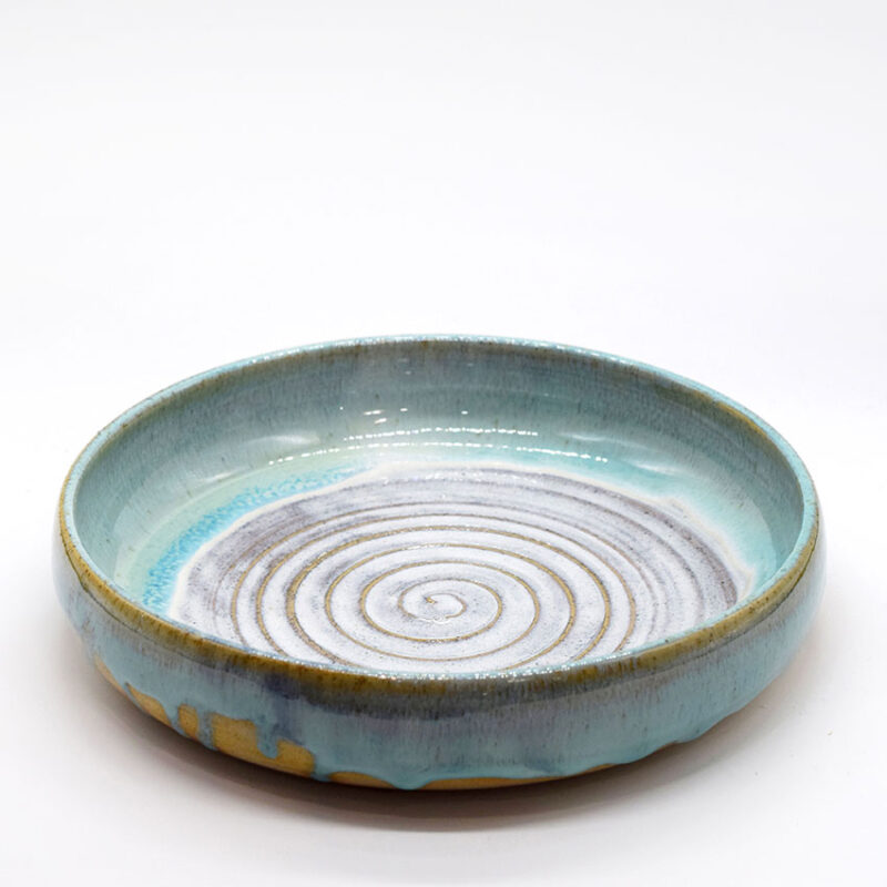 Ceramic Deep Dinner Plate in Turquoise Glaze