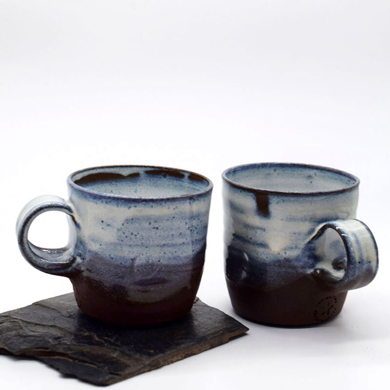 Ceramic Mahogany Mug in Blue Glaze
