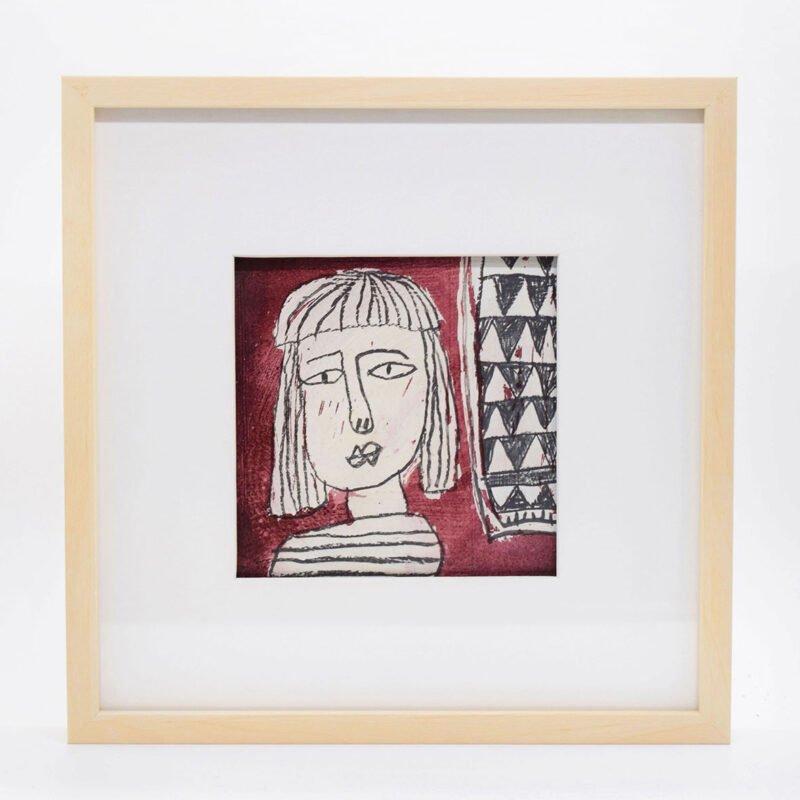 'Woman with Wall Hanging'